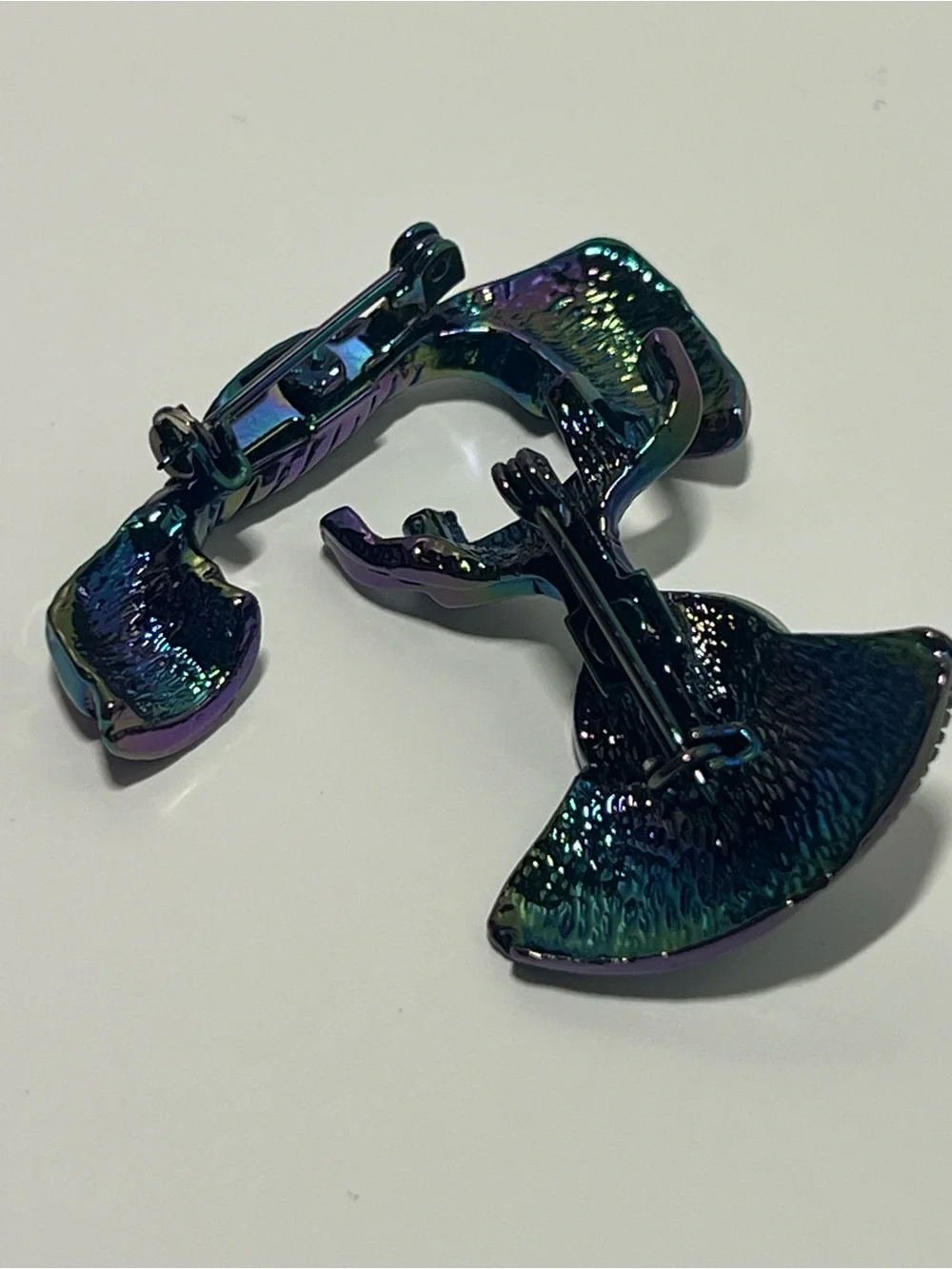 Iridescent Telephony Phone Ring Holder with Rhinestone Accent - Black/Green